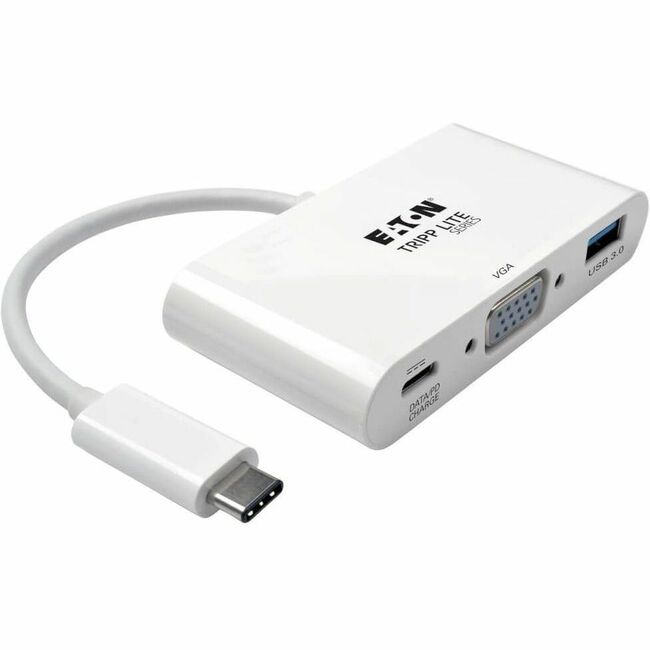 Tripp Lite USB C to VGA Multiport Video Adapter Converter w/ USB-A Hub, & USB-C PD Charging, USB Type C to VGA, USB-C to VGA, USB Type-C to VGA