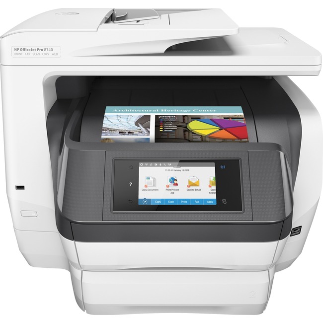 HP Officejet Pro 8740 Inkjet Multifunction Printer - Color - Plain Paper Print - Desktop