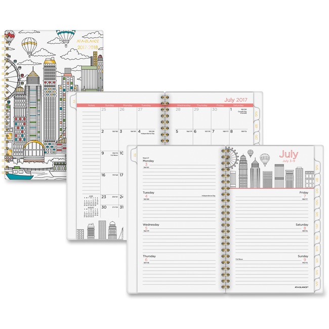 At-A-Glance Cityscape Academic Weekly/Monthly Planner