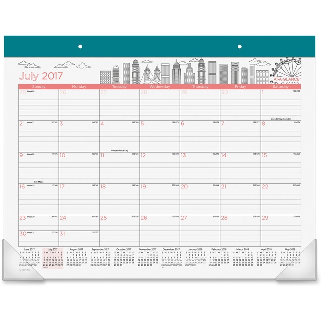 At-A-Glance Paint the Town Academic Monthly Desk Pad