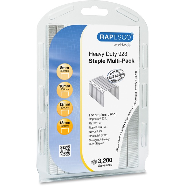 Rapesco 923 Galvanized Staples Multi-Pack