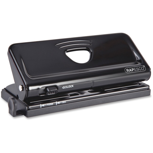 Rapesco Adjustable 6-Hole Organizer/Diary Punch (Black)