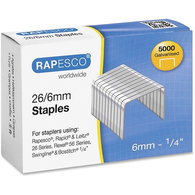 Rapesco 26/6mm Galvanized Staples