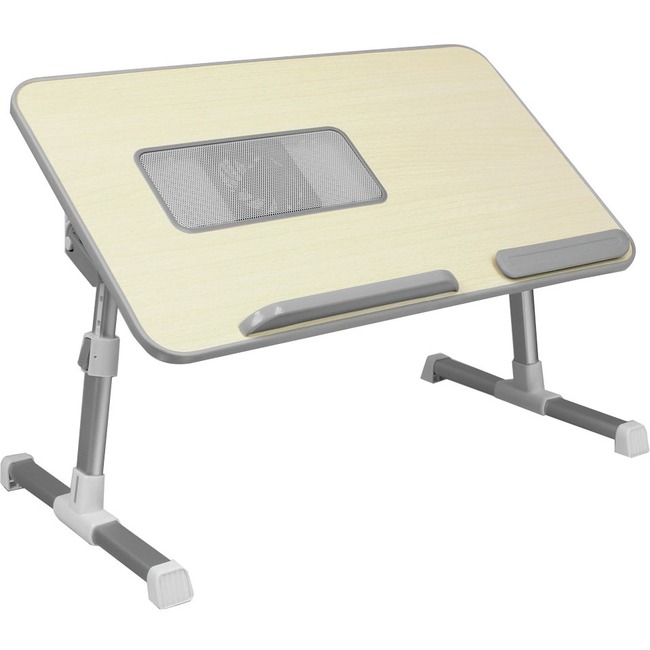 Aluratek Adjustable Ergonomic up to 17 inch Laptop Cooling Table with Fan,  Grey (ACT01F)