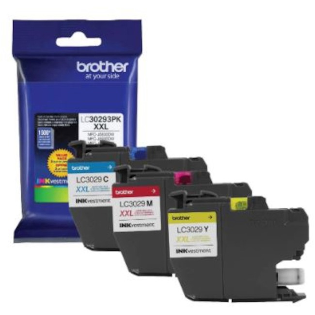 Brother Genuine LC30293PK INKvestment Super High Yield Ink Cartridges - Cyan, Magenta, Yellow