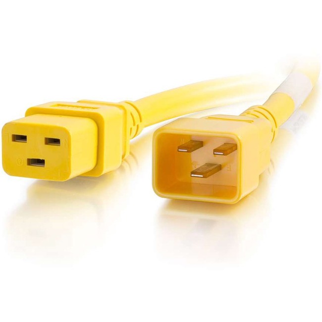 C2G 1ft 12AWG Power Cord (IEC320C20 to IEC320C19) - Yellow