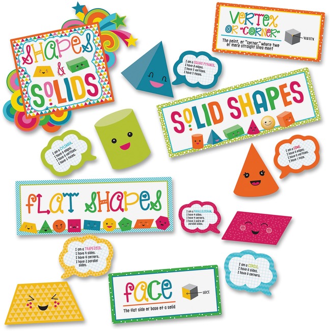 Carson-Dellosa School Pop Shapes/Solids Bulletin Brd Set