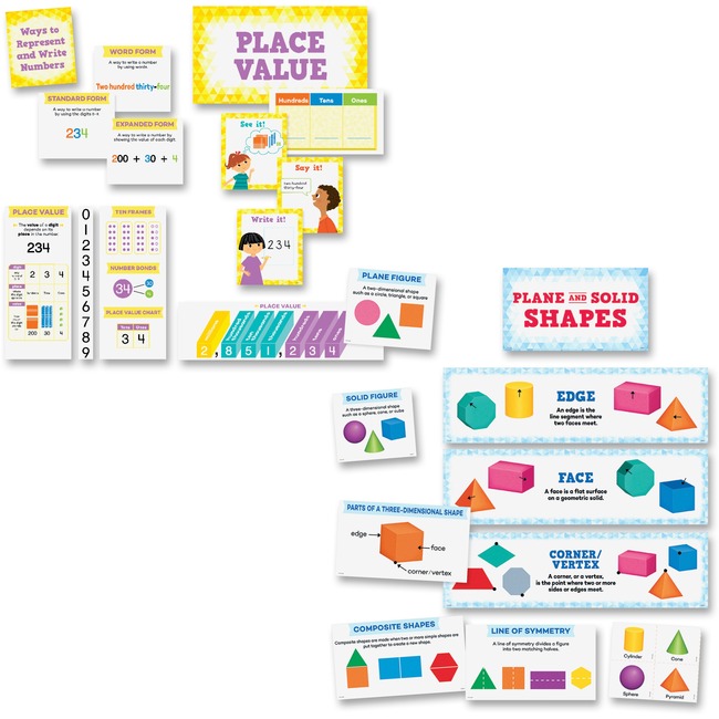 Creative Teaching Press Place Value/Shapes Bulletin Board Sets
