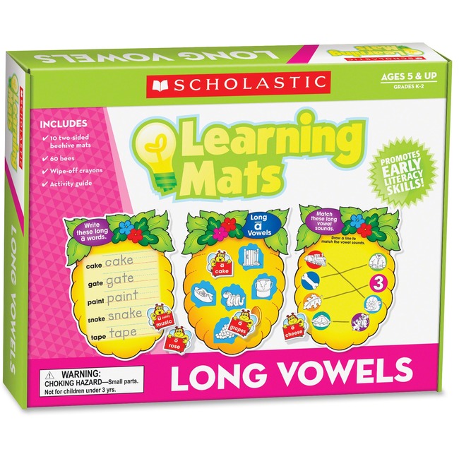 Scholastic Res. Grade K-2 Long Vowels Learning Mats