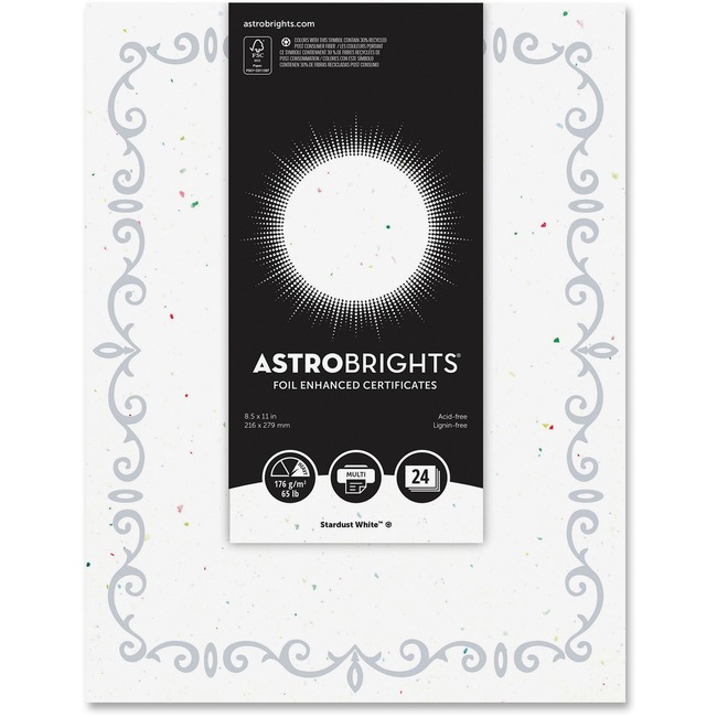 Astrobrights Foil Enhanced Certificates - Vine Design