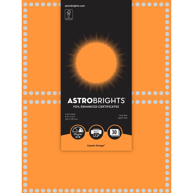 Astrobrights Foil Enhanced Certificates 2-Up - Dots Design