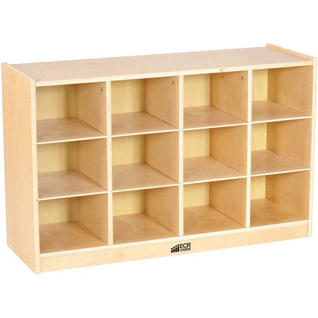 ECR4KIDS Birch 12 Cubby Tray Unit