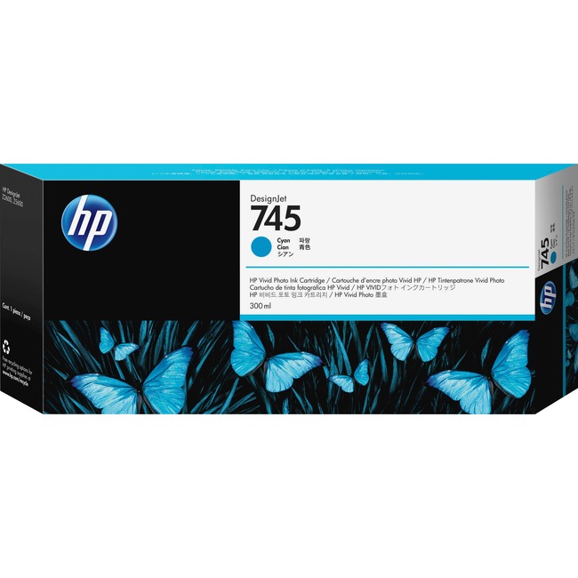 HP 745 (F9K03A) Ink Cartridge - Cyan - Inkjet - High Yield - 1 Each