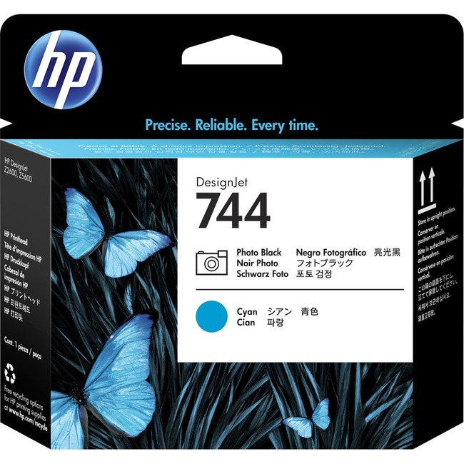 Hewlett Packard - HP 744 Photo Black/Cyan DesignJet Printhead