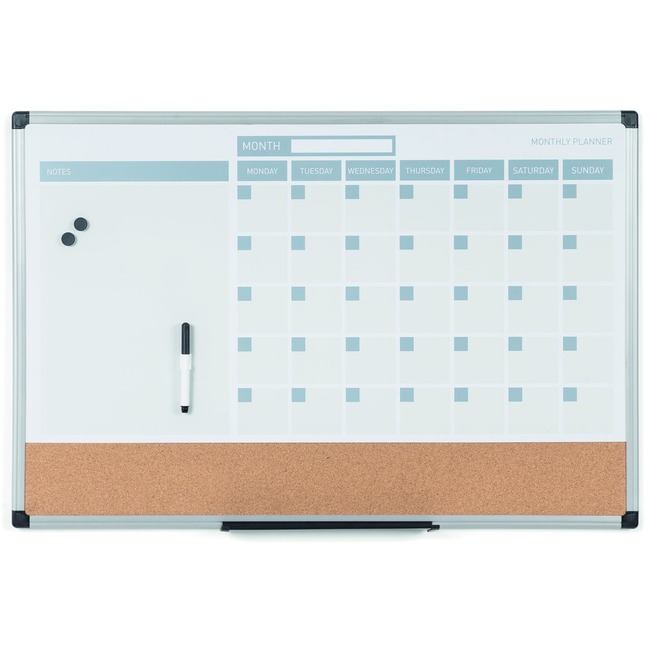 MasterVision 3-in-1 Monthly Dry-erase Calendar Board