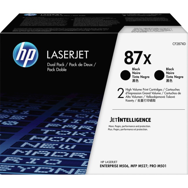 HP 87X (CF287XD) Toner Cartridge - Black - Laser - High Yield - 36000 Pages - 2 / Box