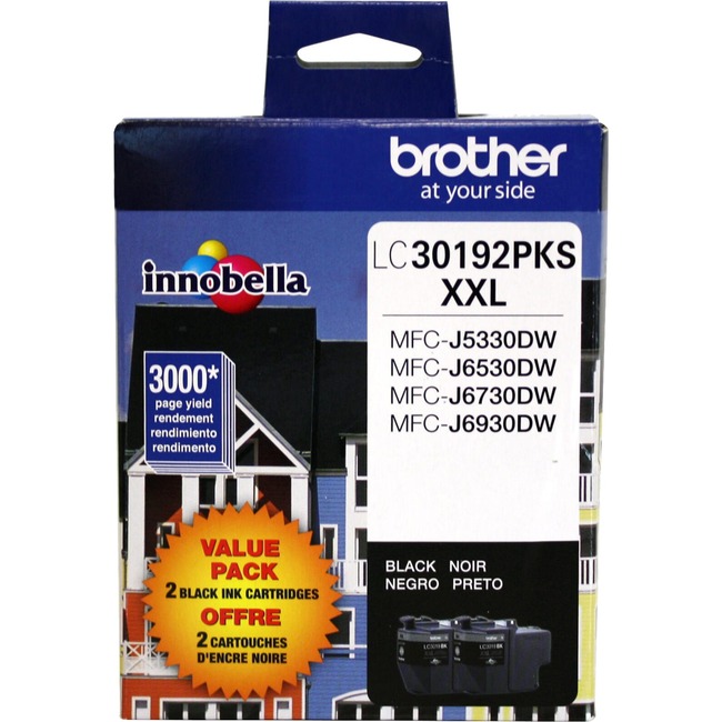 Brother LC30192PKS Innobella Black Ink Cartridges, Super High Yield