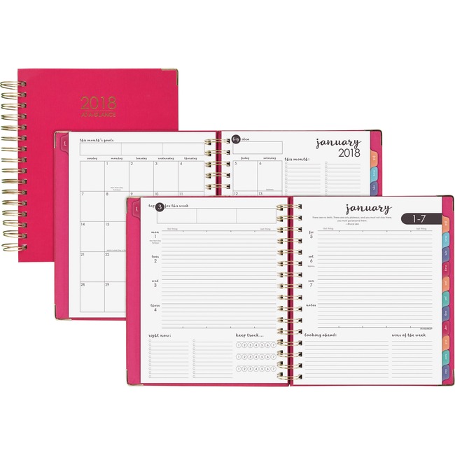 At-A-Glance Pink Hardcover Wkly/Mthly Planner