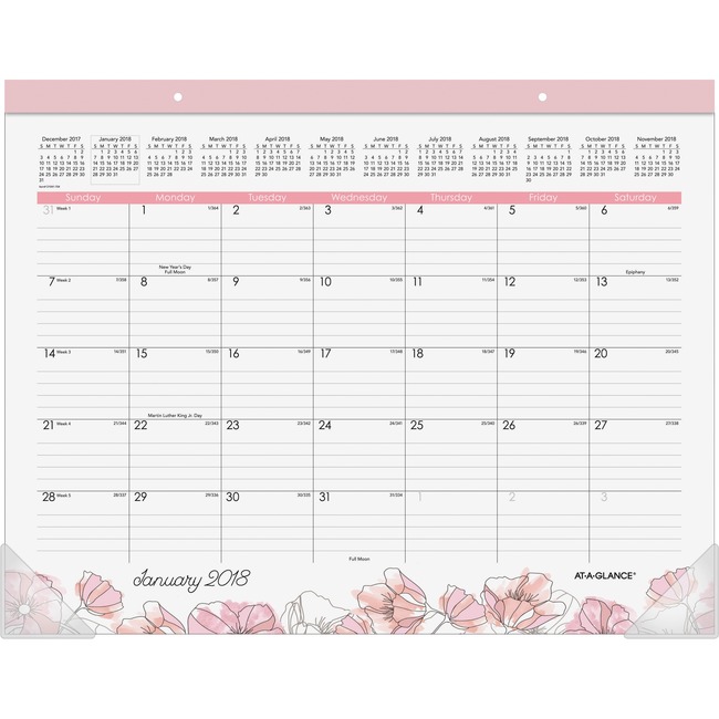 At-A-Glance Blush Collection Monthly Desk Pad