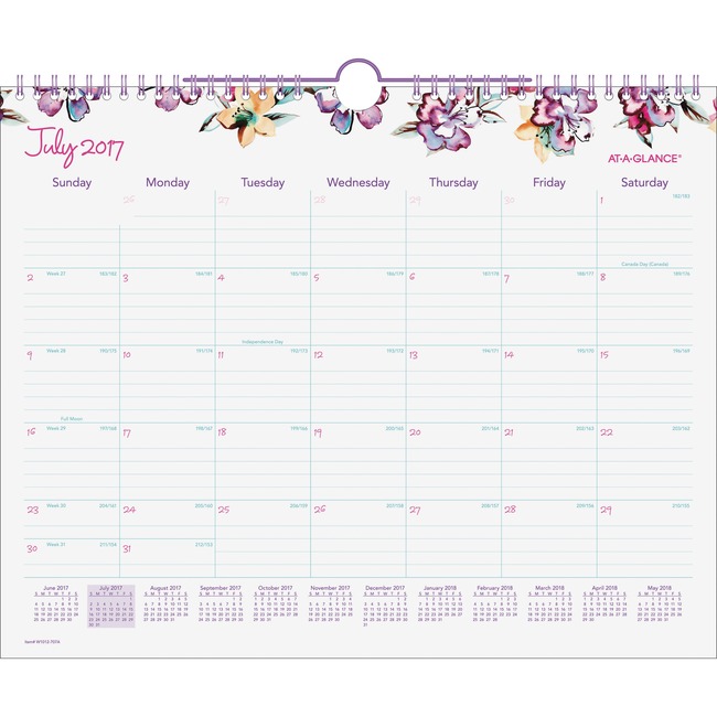 At-A-Glance June Academic Monthly Wall Calendar