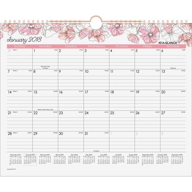 At-A-Glance Blush Monthly Wall Calendar