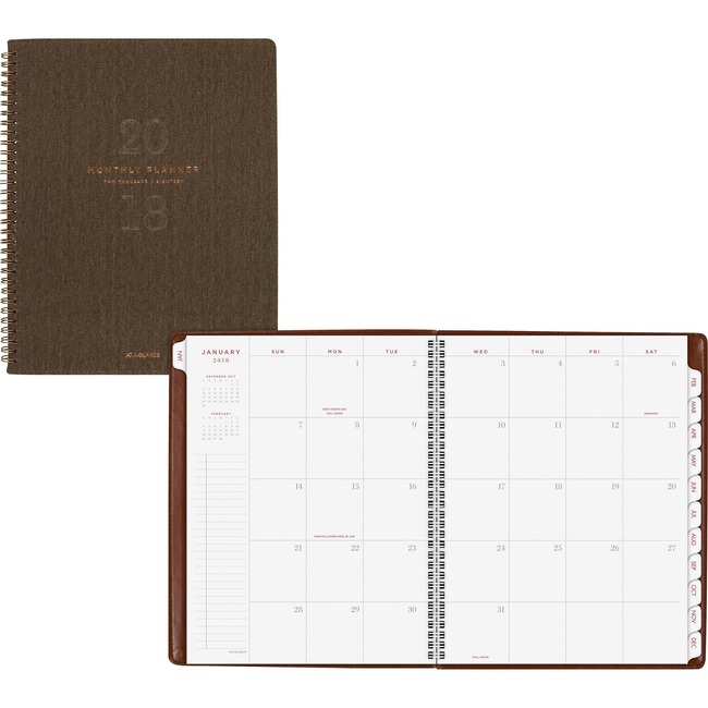 At-A-Glance Signature Collection Monthly Planner, Olive Green