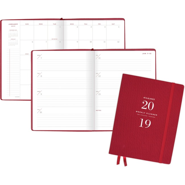 At-A-Glance Signature Collection Weekly/Monthly Planner, Red