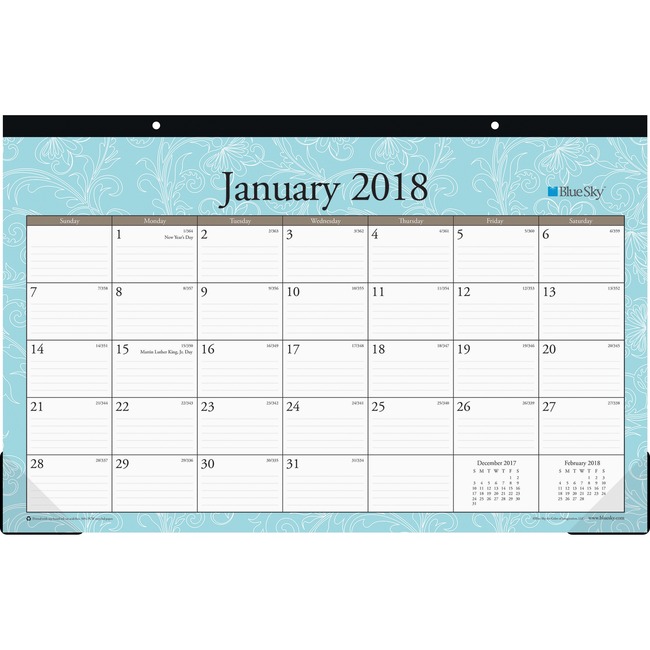 Blue Sky Knightsbridge Monthly Desk Pad Calendar