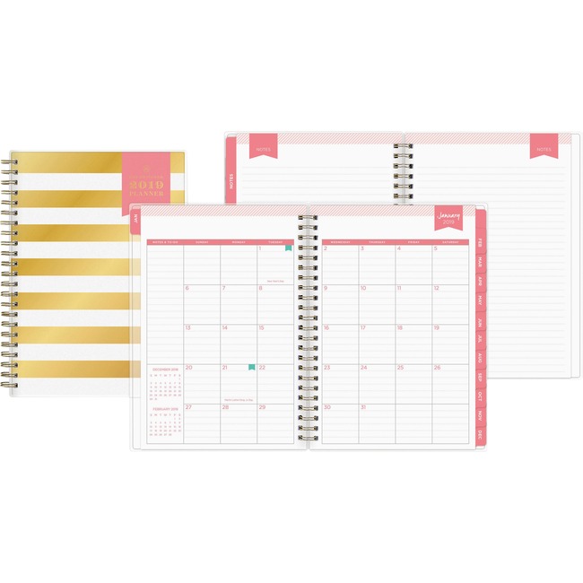 Blue Sky Day Designer Gold Strp Wkly/Mthly Planner