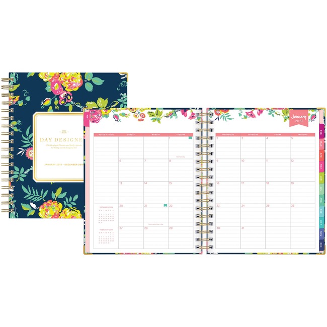 Blue Sky 7x9 Navy Floral Wkly/Mthly Planner