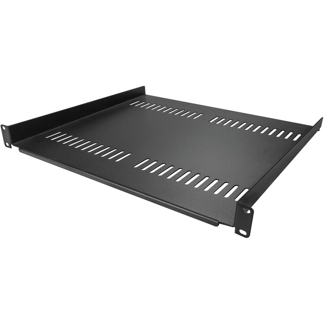 StarTech.com 1U Vented Server Rack Cabinet Shelf - Fixed 16" Deep Cantilever Rackmount Tray for 19" Data/AV/Network Enclosure w/Cage Nuts - 1U 19in vented server rack cabinet shelf/rackmount cantilever tray 16in deep - Universal fit in existing EIA/ECA-31