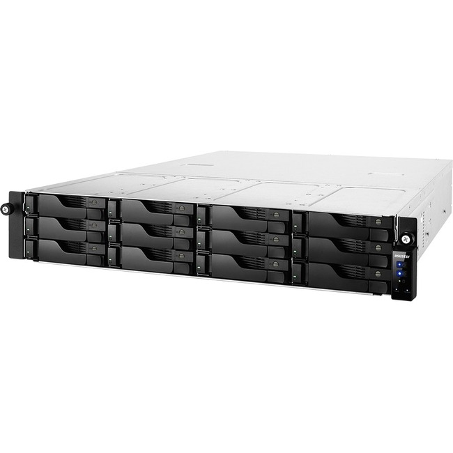 ASUSTOR AS6212RD 12-Bay 2U Rackmount SAN NAS Server - Intel 4-Core 1.60GHz 4GB 2.5" Bays (AS6212RD)