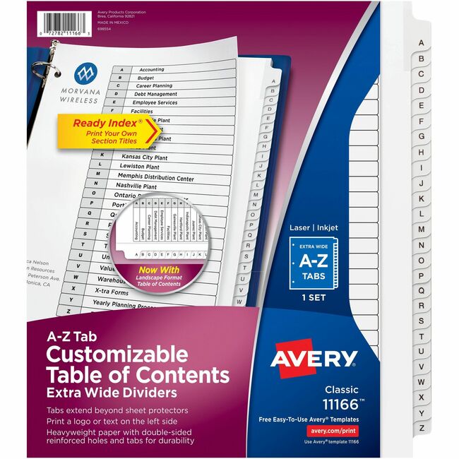 Avery® Extra Wide A-Z Tabs Ready Index Dividers