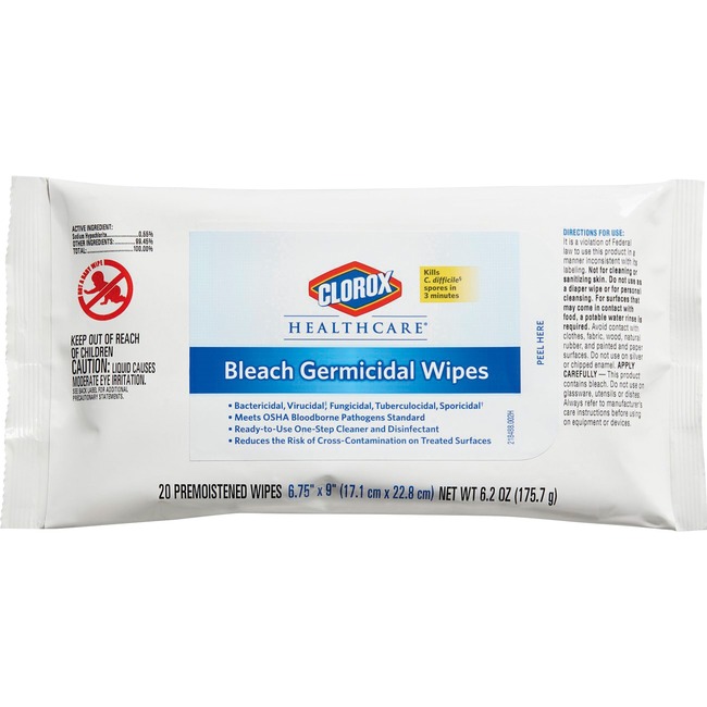 Clorox Healthcare Bleach Germicidal Wipes