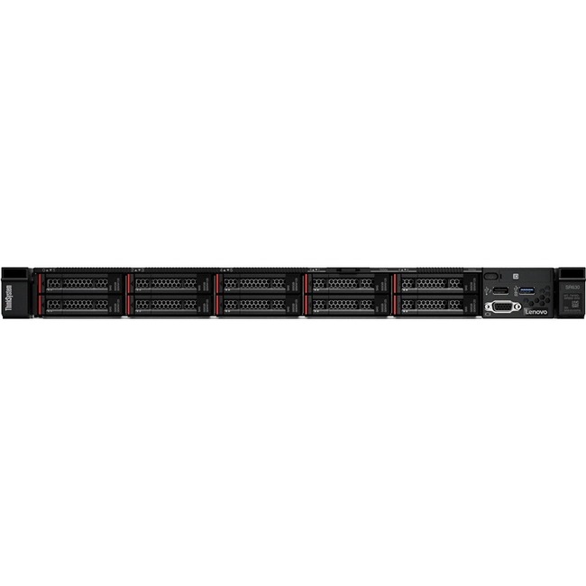 Serveur Lenovo ThinkSystem SR630 7X02A04JNA 1U - Rack - 1 x Xeon Silver 4116 - 32 Go RAM - 12Gb/s SAS, Serial ATA/600 Contrôleur - 2 Emplacement(s) de Processeur - Matrox G200 16 Mo Carte graphique - Gigabit Ethernet - 1 x 750 W