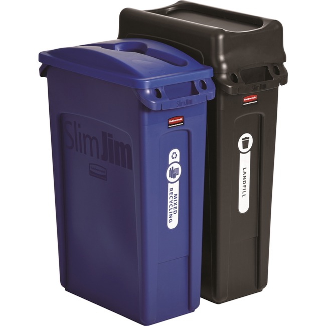 Rubbermaid Commercial Slim Jim 2-container Recycling Set