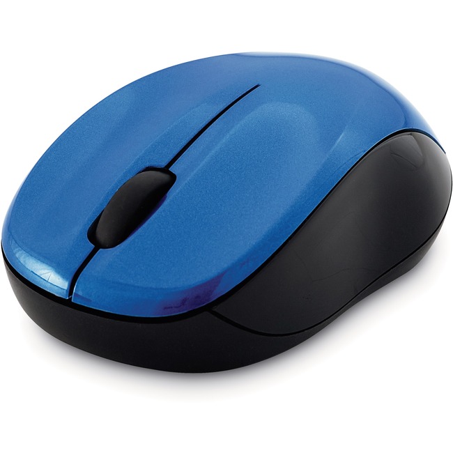 Mouse, Blue LED, Wireless, f/PCs & Macs, Blue/Black