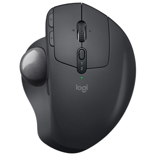 LOGITECH MX ERGO Trackball sans fil - Optique - Sans fil - Bluetooth/Fréquence radio - Graphite - USB - Bille de commande, roulette de défilement - 8 bouton(s) - Pour droitiers uniquement