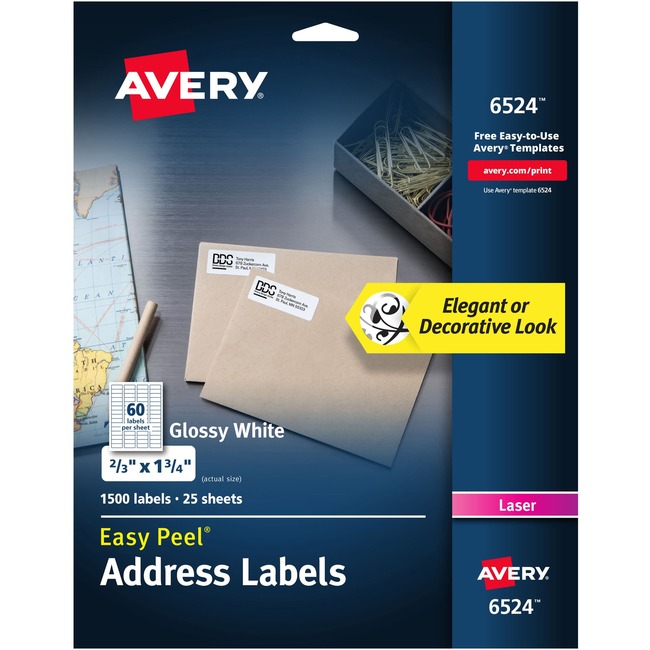 Avery® Easy Peel High Gloss White Mailing Labels