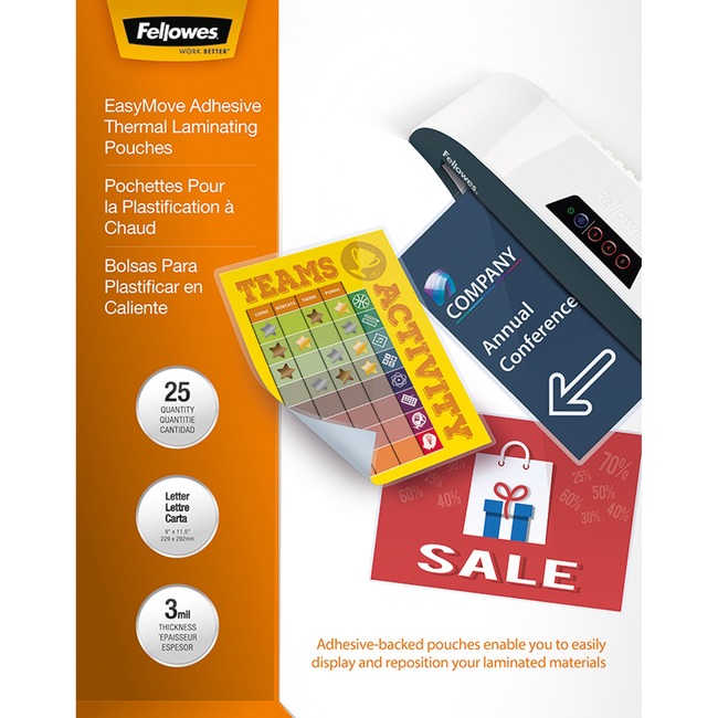 Fellowes EasyMove Thermal Laminating Pouches