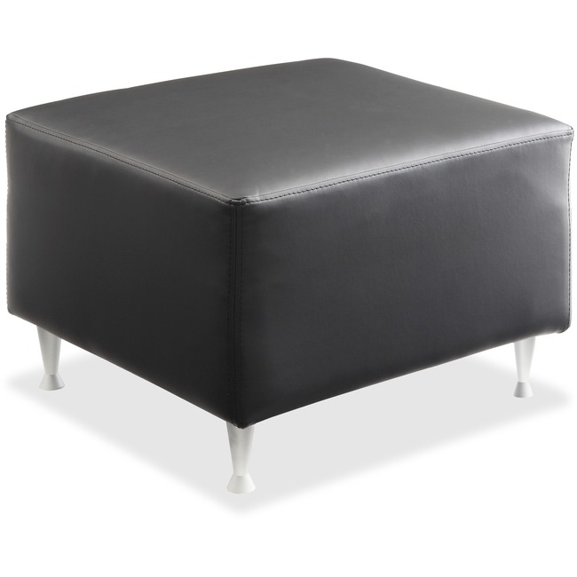Lorell Fuze Modular Srs Black Leather Guest Seating