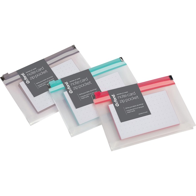 Oxford Easy Label Note Card Zip Pocket