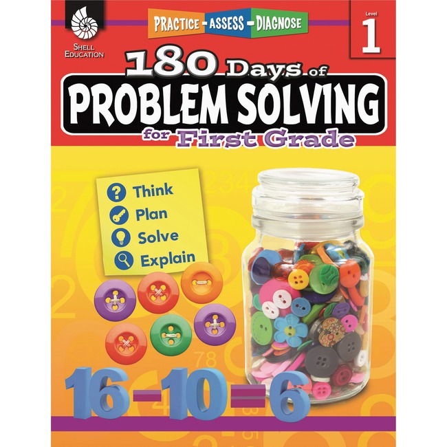 Shell 180 Days of Problem Solving for First Grade Education Printed Book for Mathematics