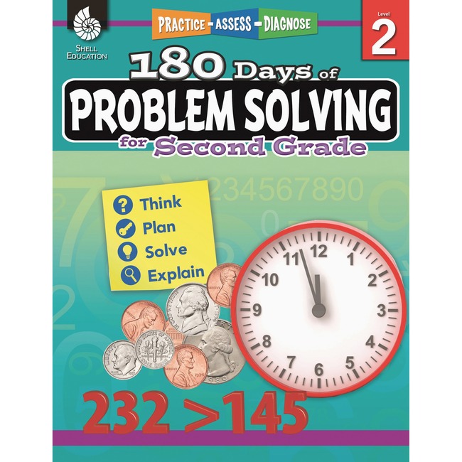 Shell 180 Days of Problem Solving for Second Grade Education Printed Book for Mathematics