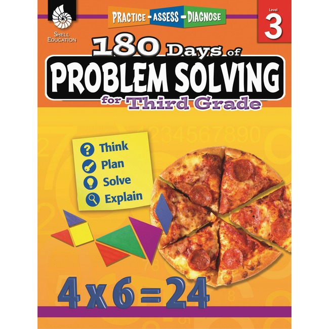 Shell 180 Days of Problem Solving for Third Grade Education Printed Book for Mathematics by Kristin Kemp