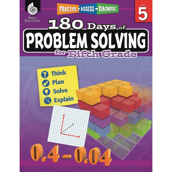 Shell 180 Days of Problem Solving for Fifth Grade Education Printed Book for Mathematics