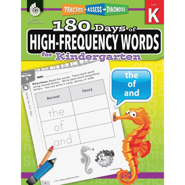 Shell High-Frequency Words for Grade K Education Printed Book for Language Arts by Jessica Hathaway - English