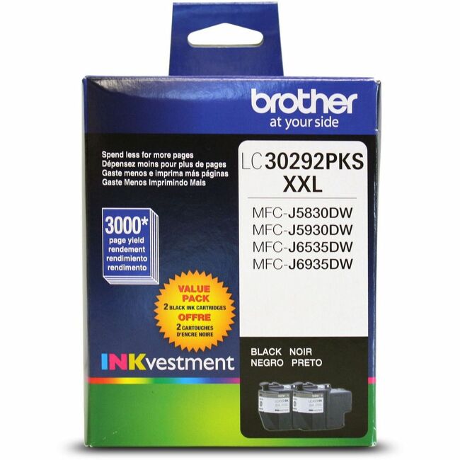 Brother LC30292PKS Innobella Black Ink Cartridges, Super High Yield