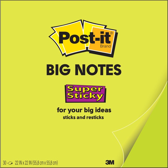 Post-it® Super Sticky Big Note, 22 in. x 22 in., Neon Green