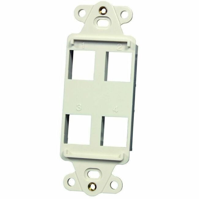 Ortronics Keystone Techchoice Rectangular Stylistics Frame, 4-Port, Fog White